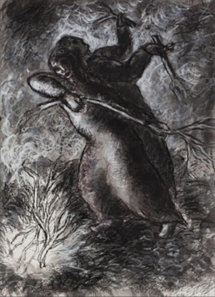 Untitled, 1990, ink, pastel, ink wash on paper, 34 x 26 cm